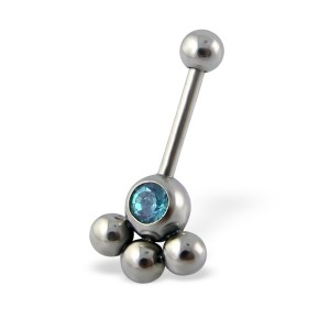 Piercing do jazyka činka s krystaly "Jolanda"1,0x18