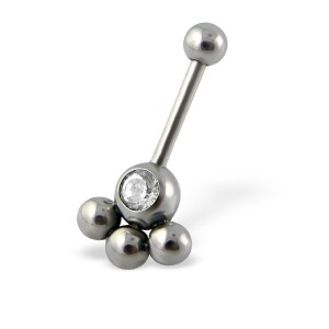 Piercing do jazyka činka s krystaly "Jolanda"1,0x18