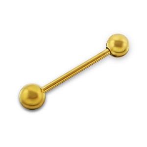 Piercing do jazyka činka 6x19 Gold plated