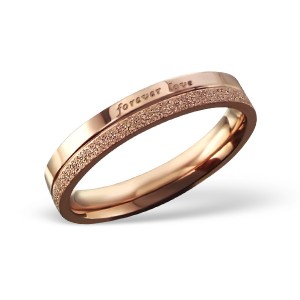 Pozlacený prsten z chirurgické oceli "Forever love"